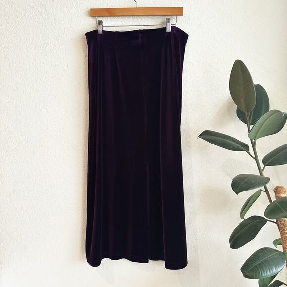 Bechamel Maxi Velvet Skirt Large Dark Purple Whimsygoth Witchy Romantic Fairy - Picture 3 of 7